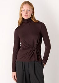 Roll Neck Twist Front Top