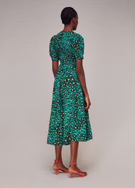 Painted Leopard Shirred Dress