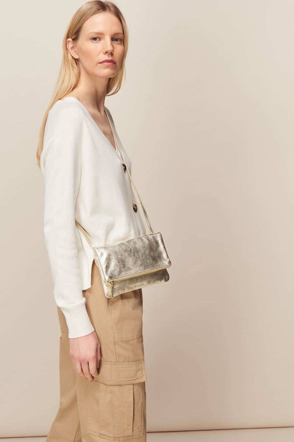 Issy Mini Foldover Bag Gold/Multi