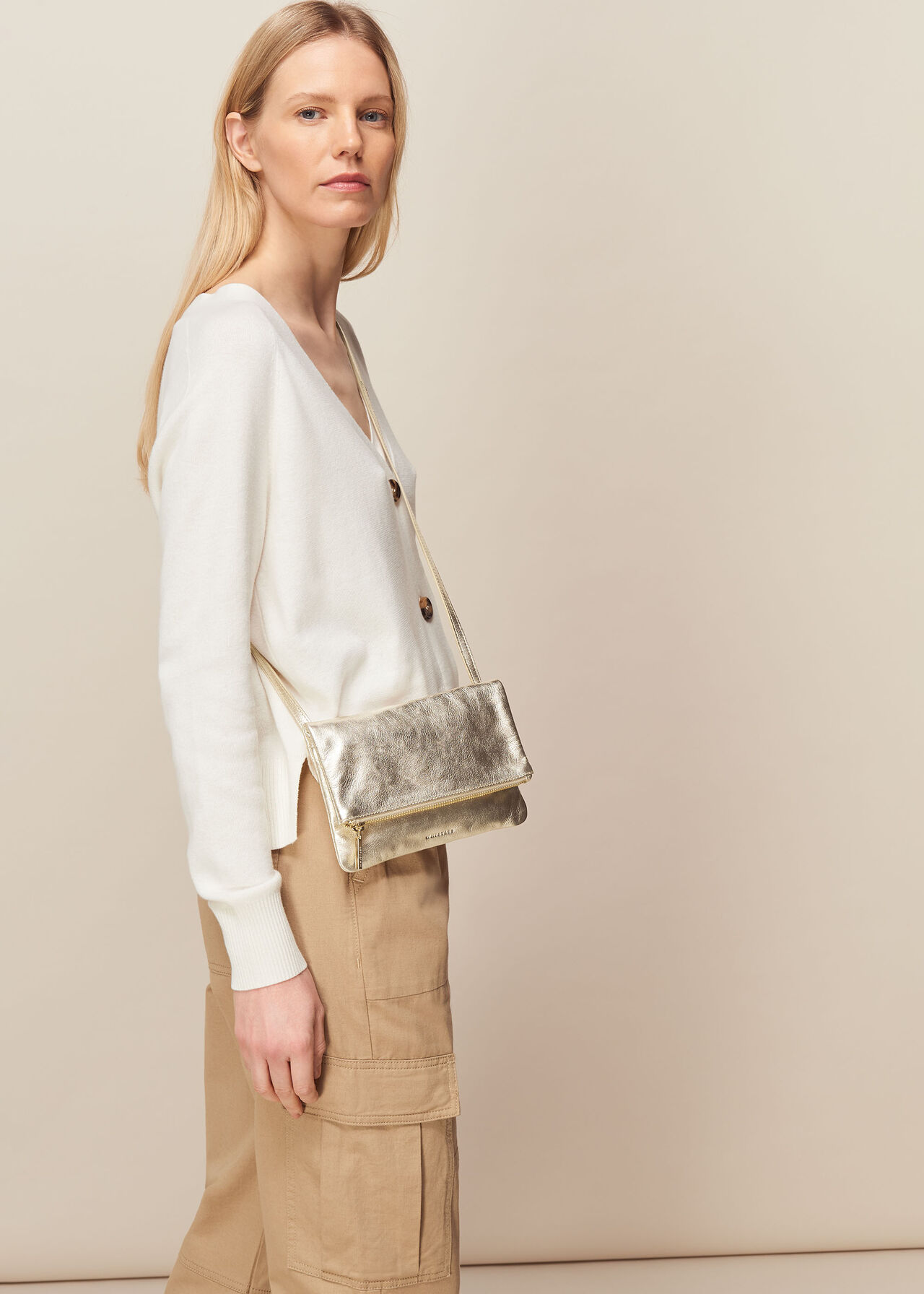 Issy Mini Foldover Bag Gold/Multi