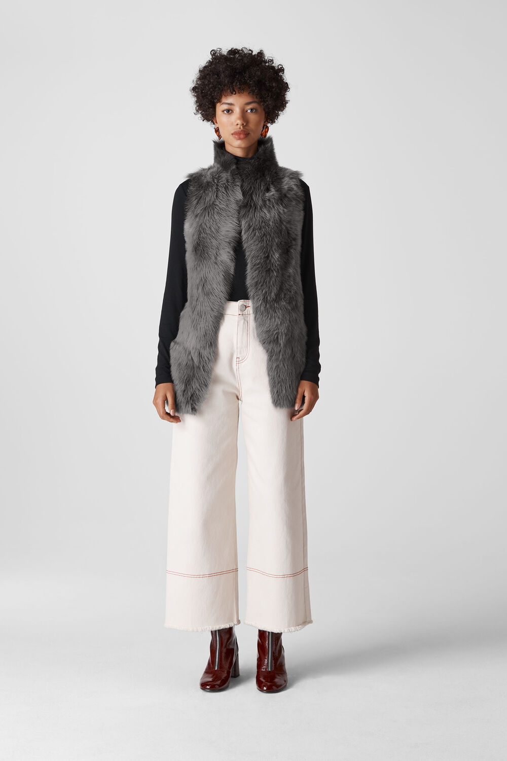 Sheepskin Reversible Gilet Grey
