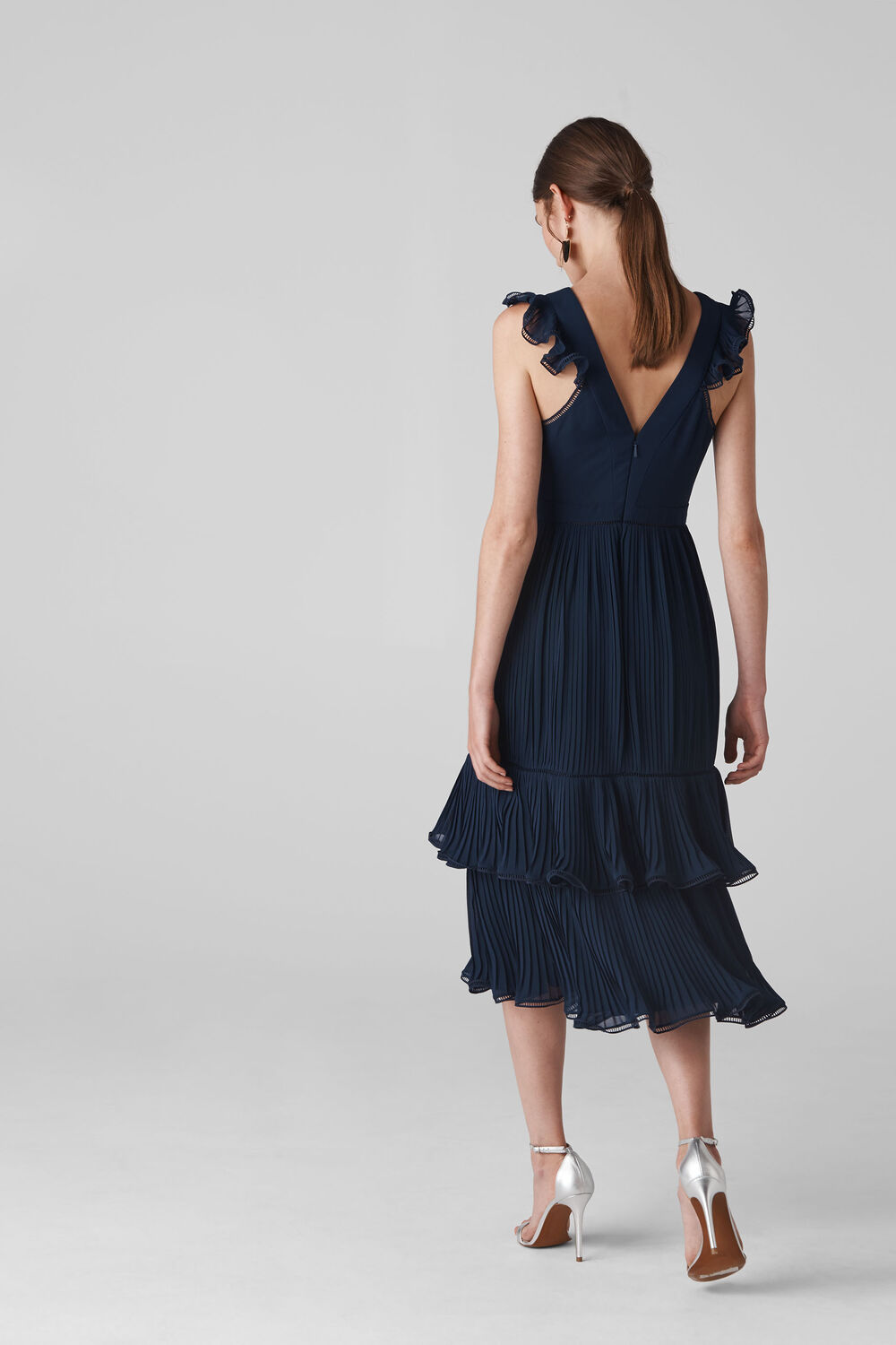 Florella Pleated Dress Navy