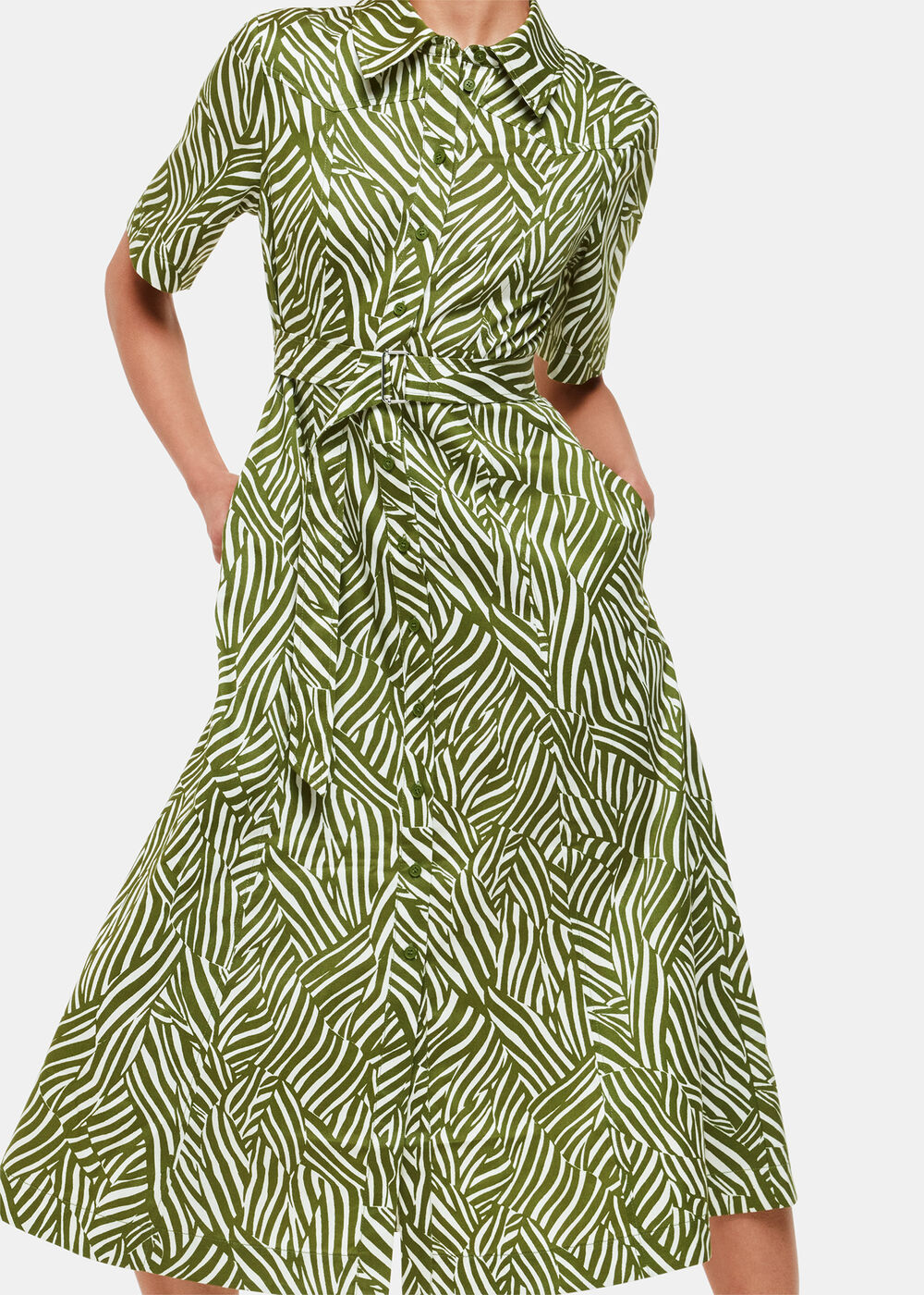 Linear Leaf Midi Dress