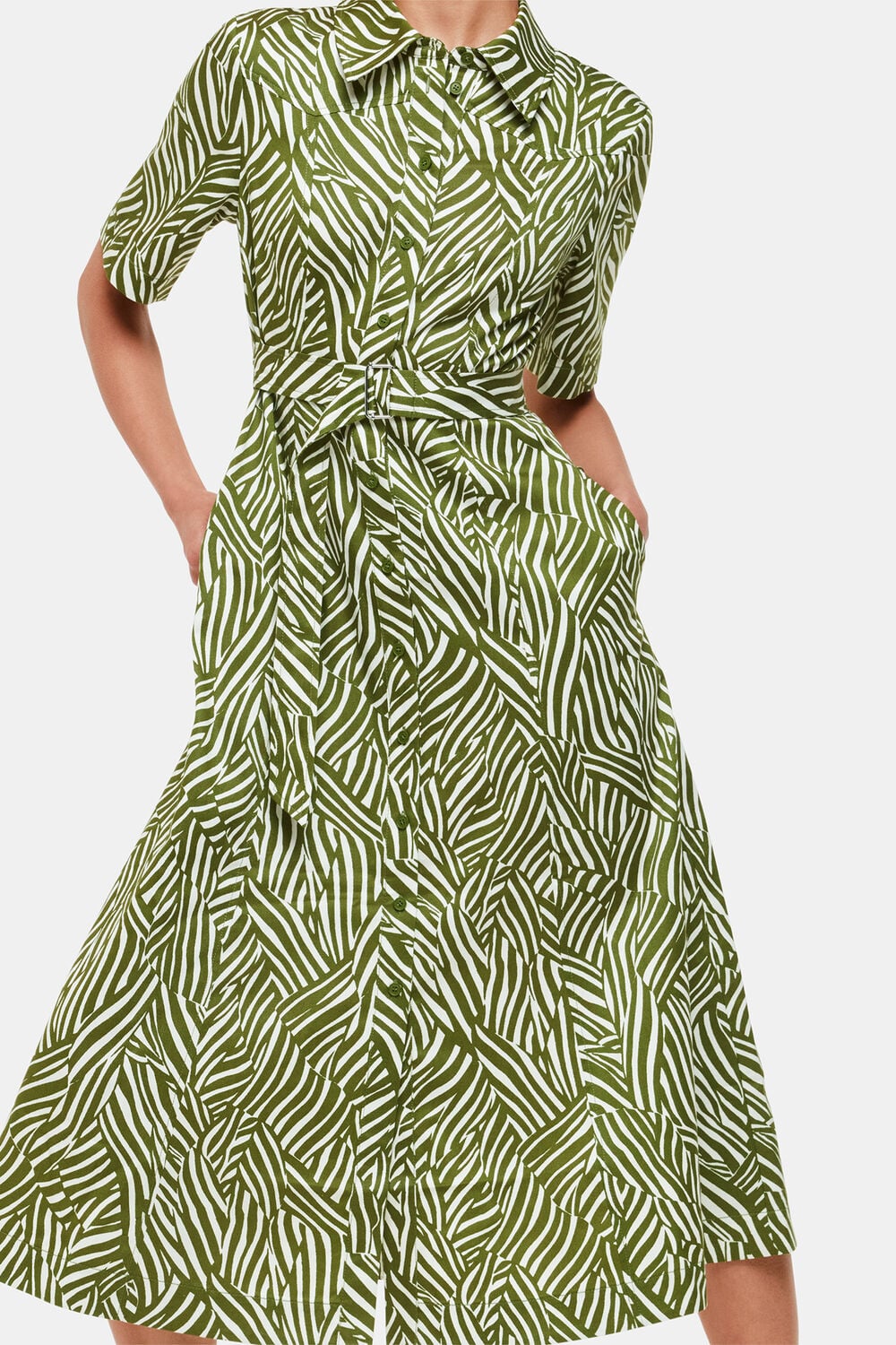 Linear Leaf Midi Dress