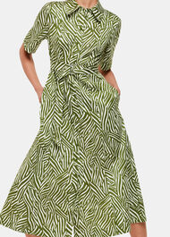 Linear Leaf Midi Dress