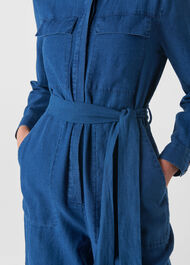 Pia Utility Denim Jumpsuit Denim