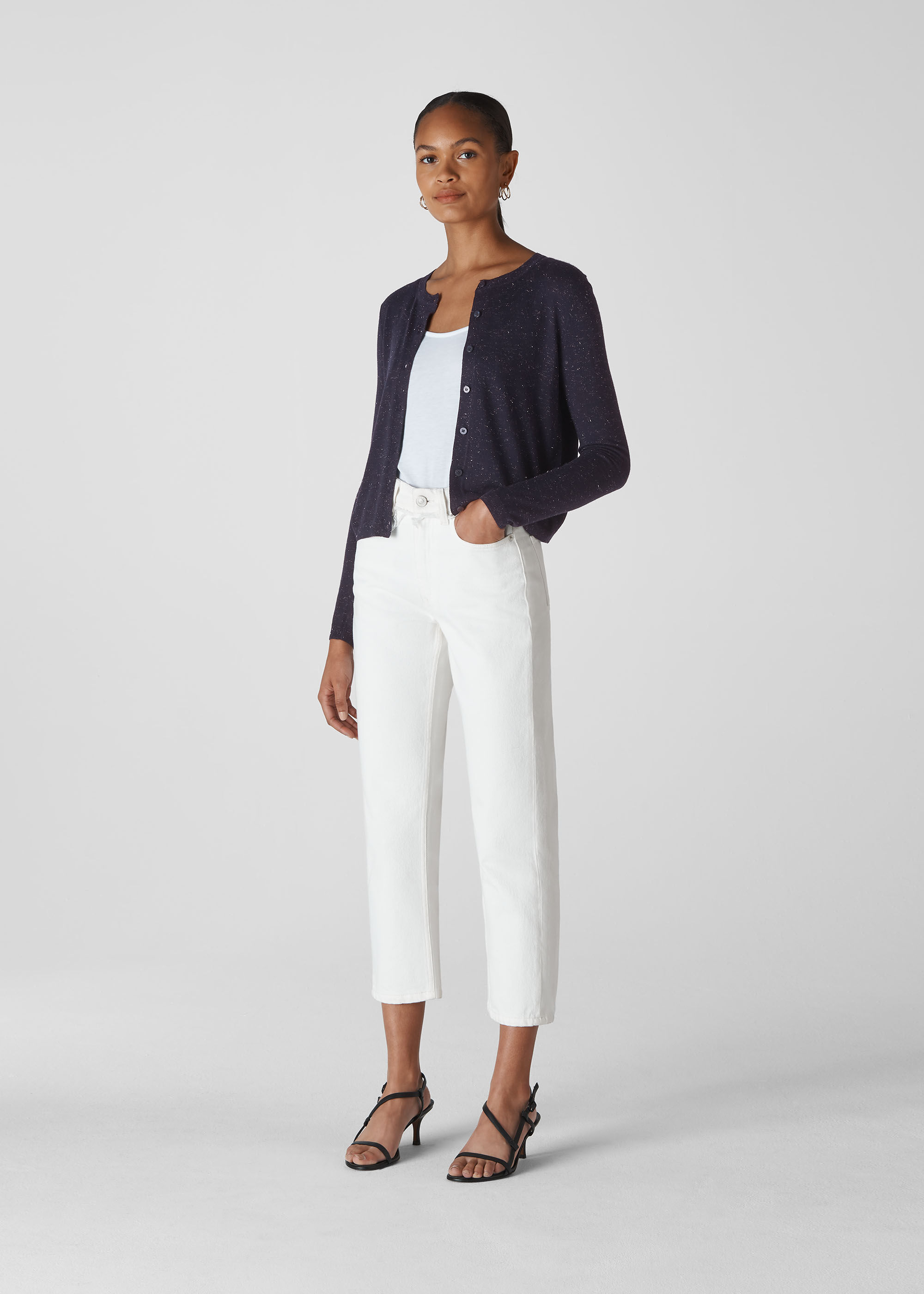 Navy Annie Sparkle Cardigan WHISTLES