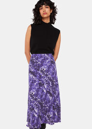 Glossy Leopard Bias Skirt