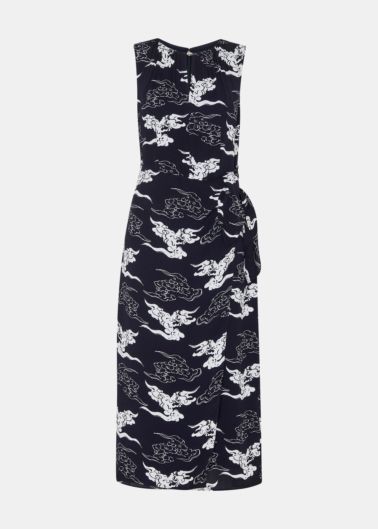 Cloud Tie Waist Midi Dress
