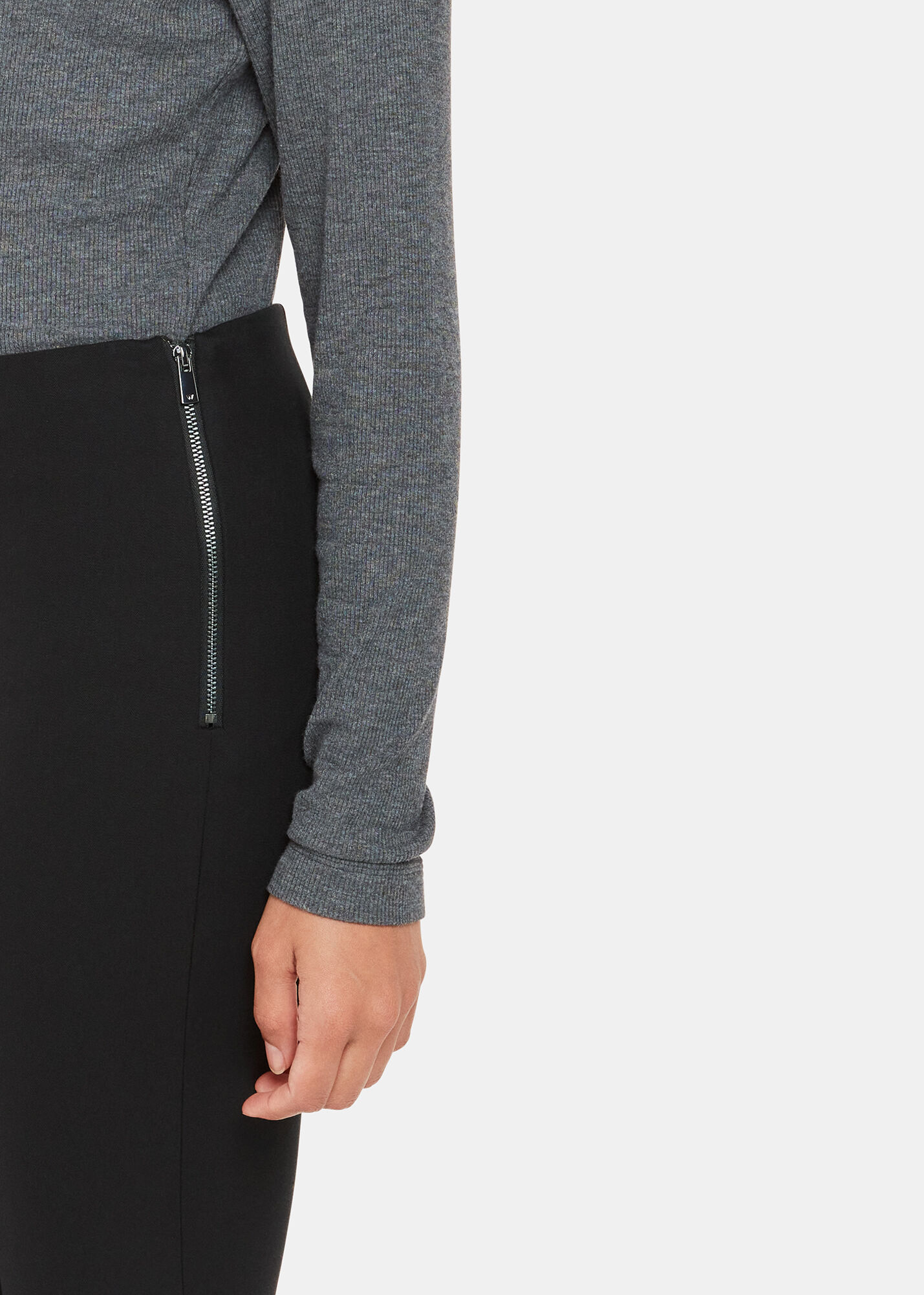 Side zip stretch trousers outlet