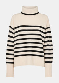 Petite Stripe Wool Roll Neck