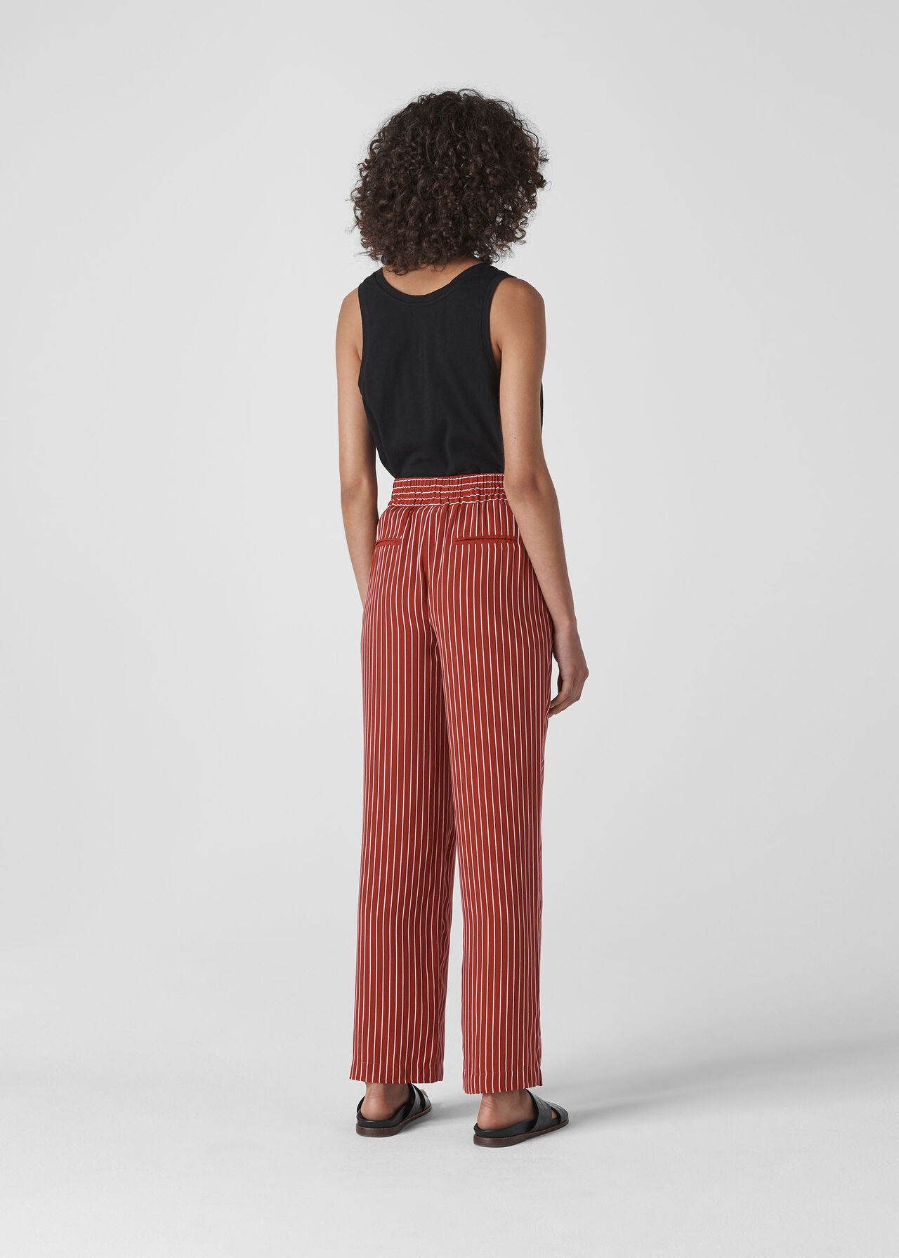 Stripe Wide Leg Trouser Rust