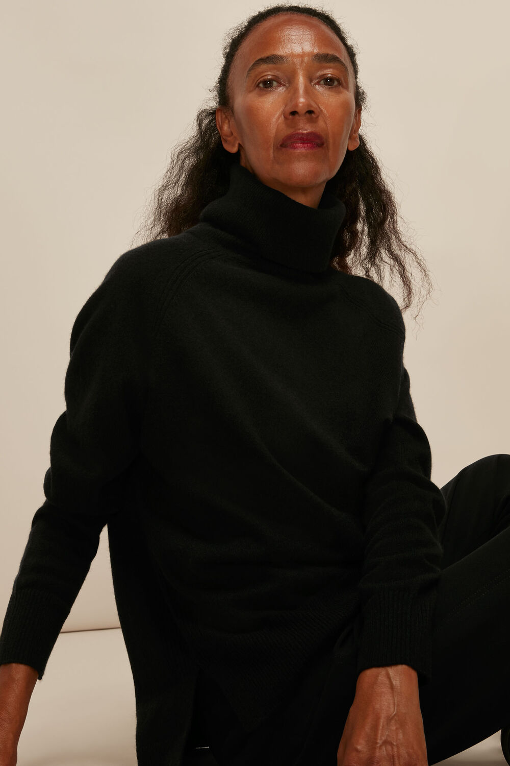 Black Cashmere Turtleneck Sweater