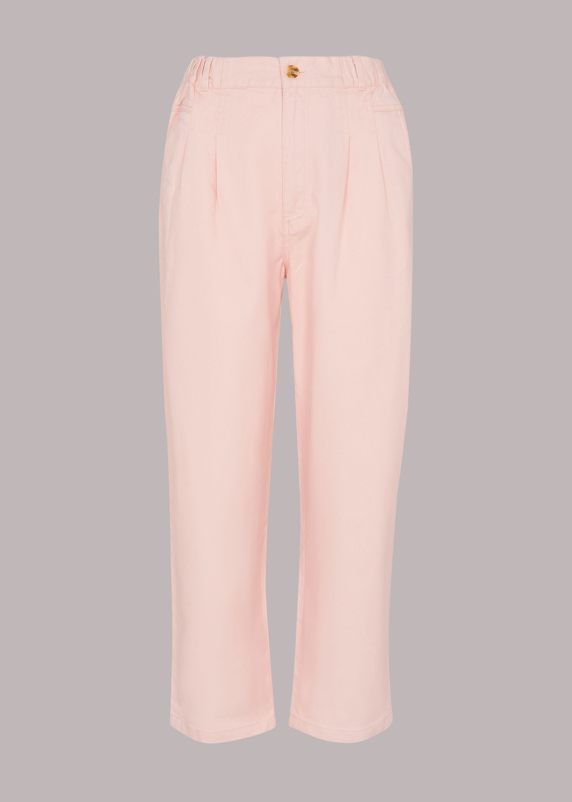 Cotton wide leg trousers with high waist and multiple pockets length  295 pale pink La Redoute Collections  La Redoute