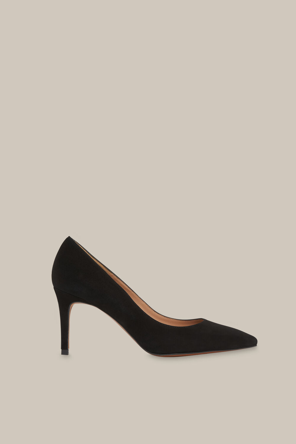 Black Cari Mid Suede Point Pump