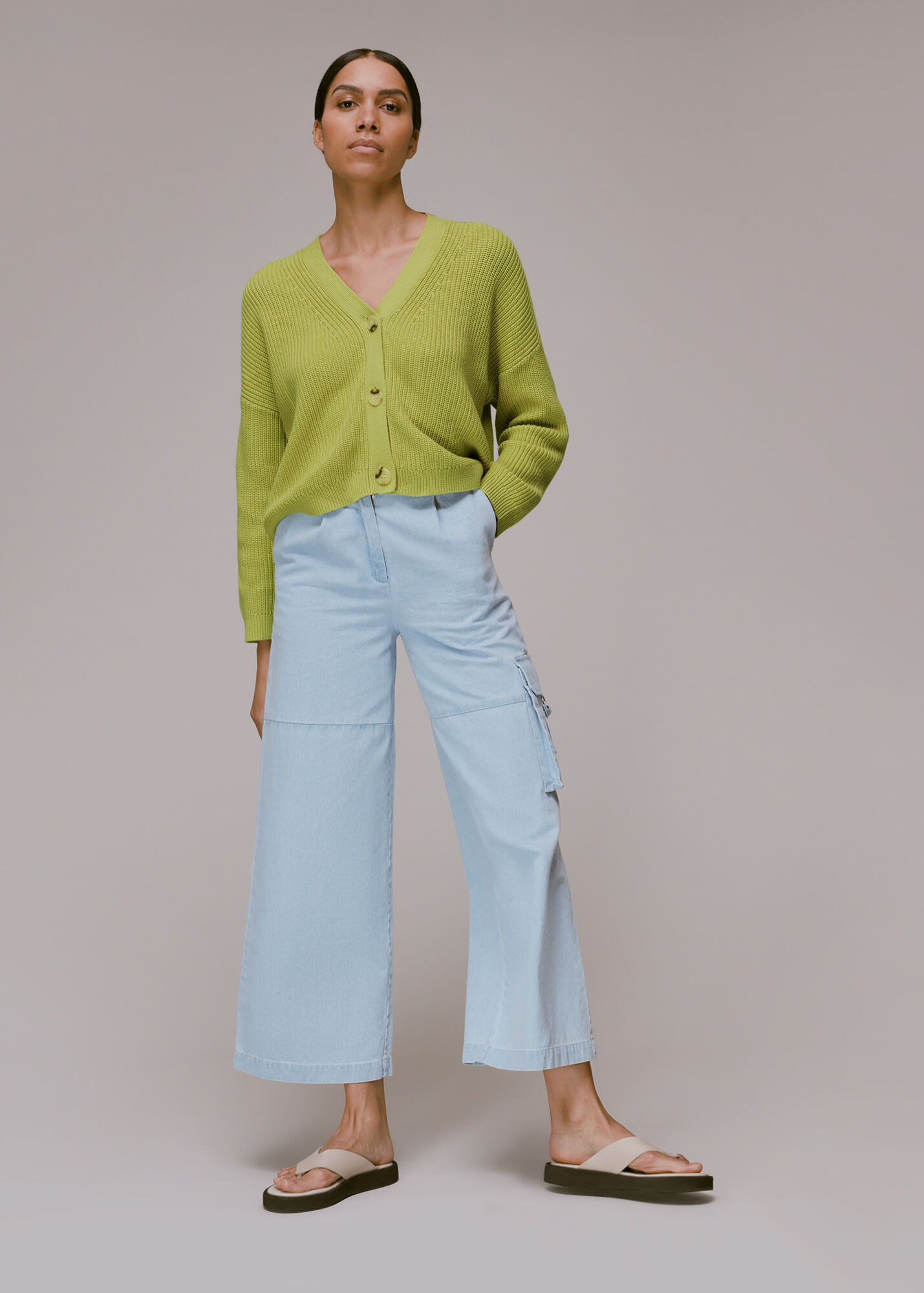 Lime Mara Knitted Cardigan WHISTLES