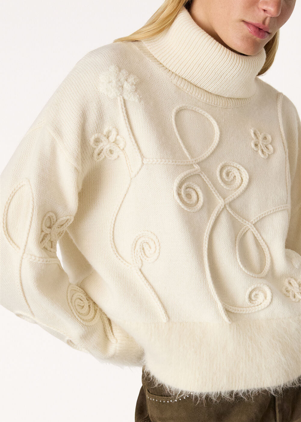 Wool Embroidered Floral Jumper