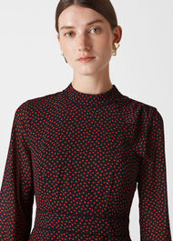 Confetti Heart Frill Dress Red/Multi