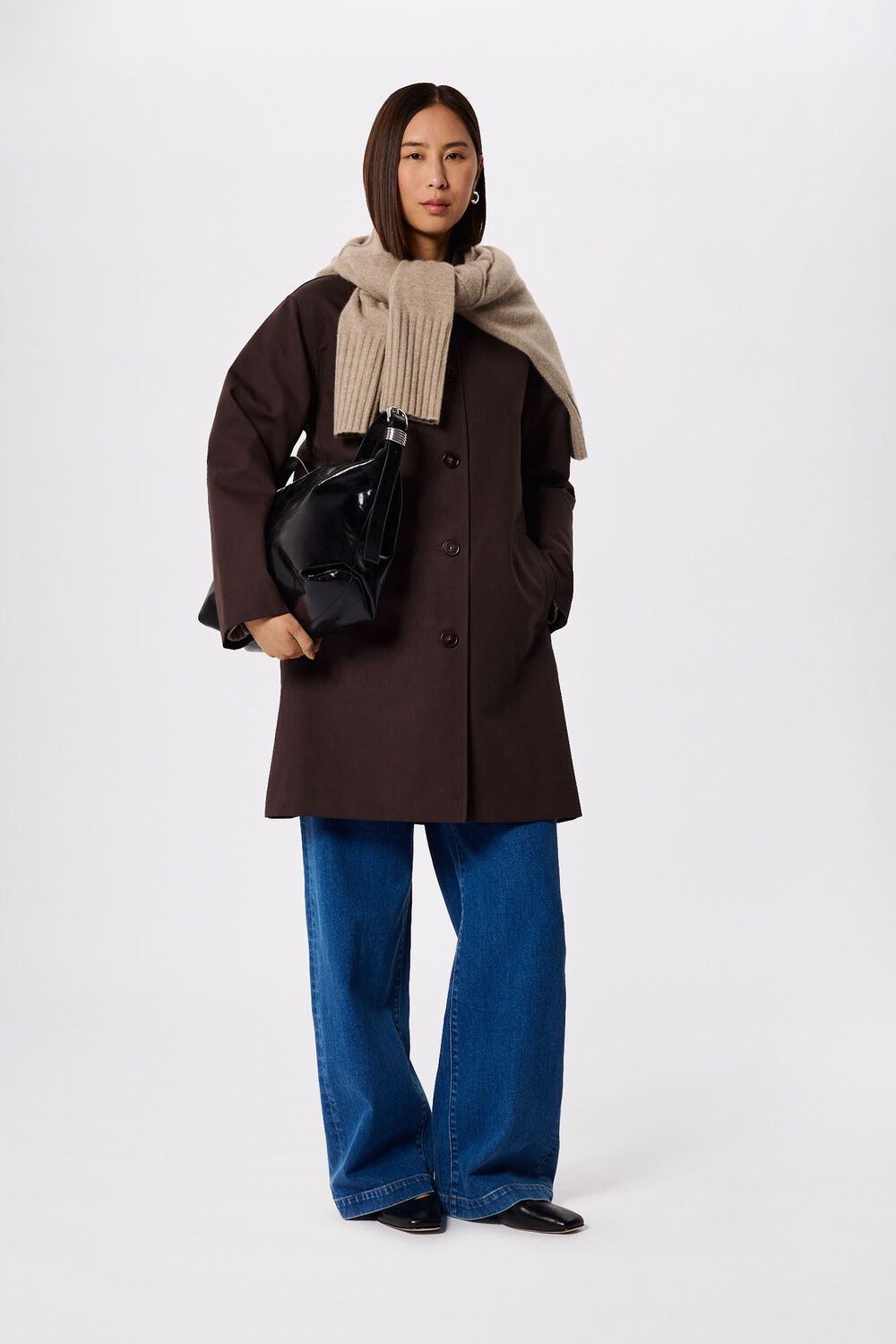 Brown Check Lined Car Coat