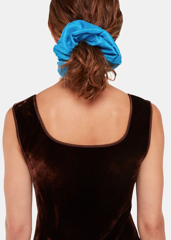 Blue Hai Dupion Scrunchie