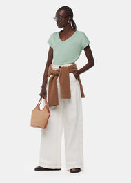 Willa V Neck Cap Sleeve Tee