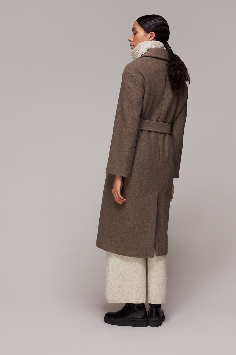 Tie Waist Wool Coat