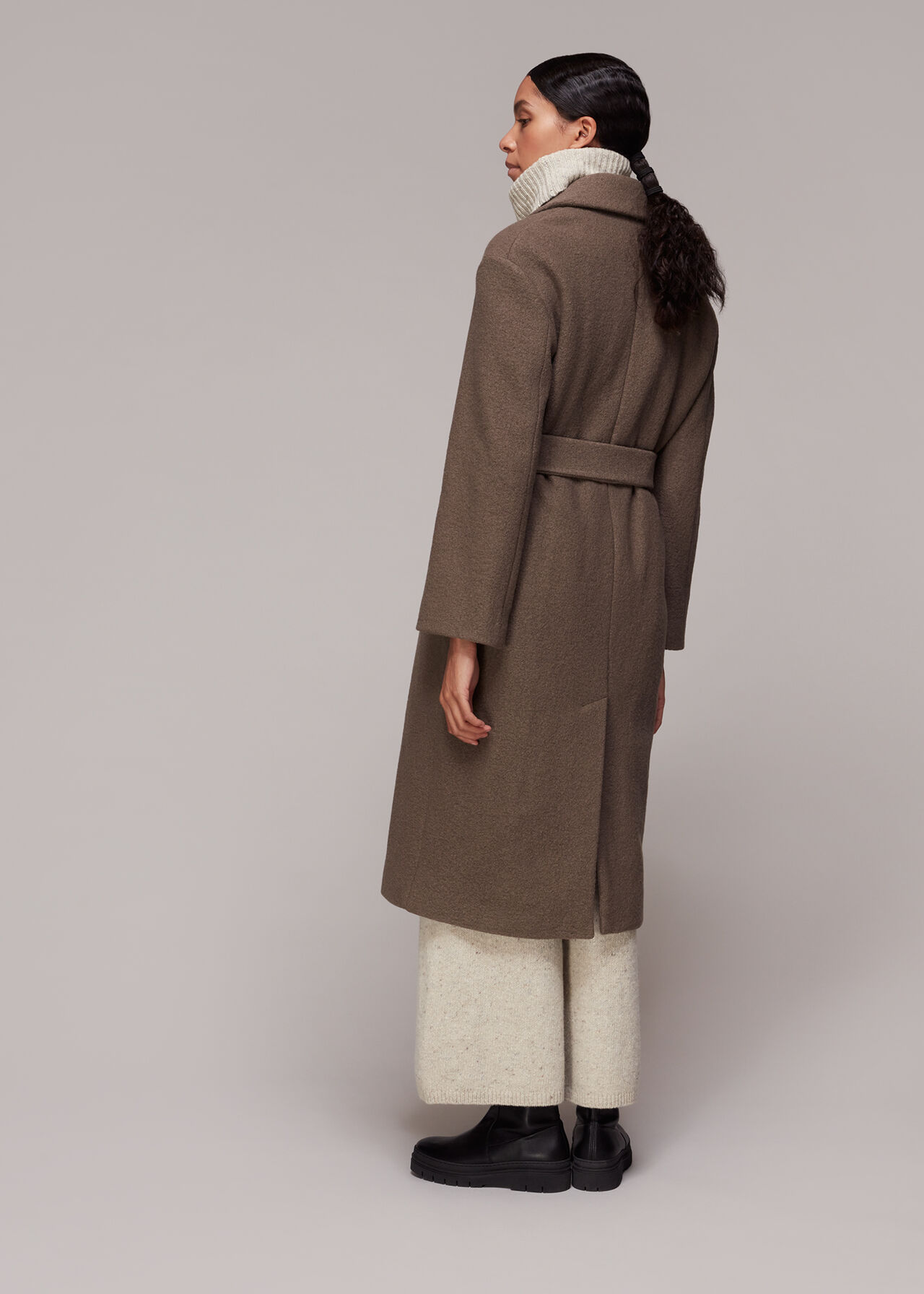 Tie Waist Wool Coat