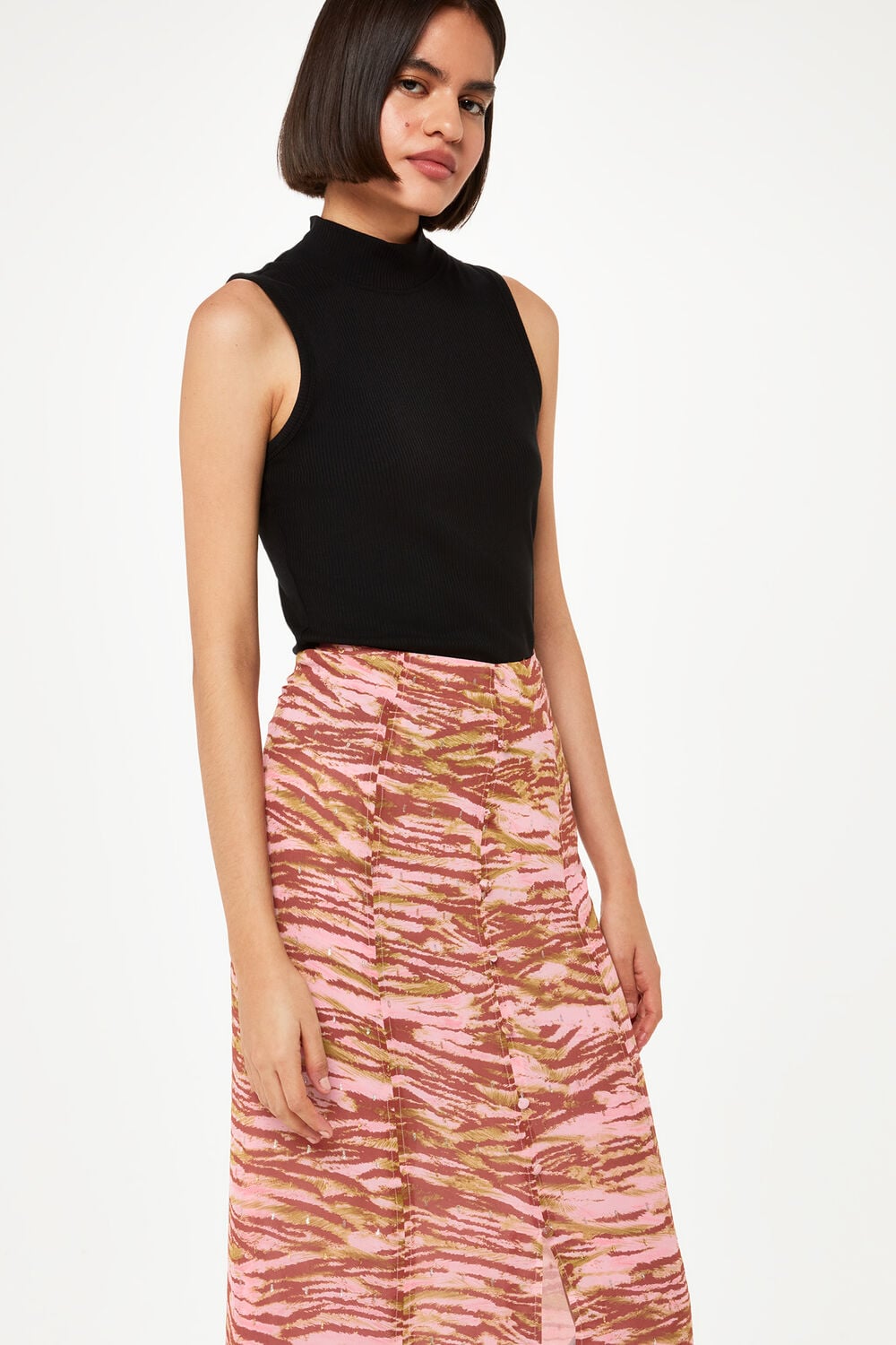 Clouded Tiger Button Skirt