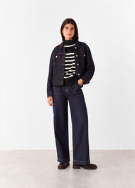 Stripe Wool Roll Neck