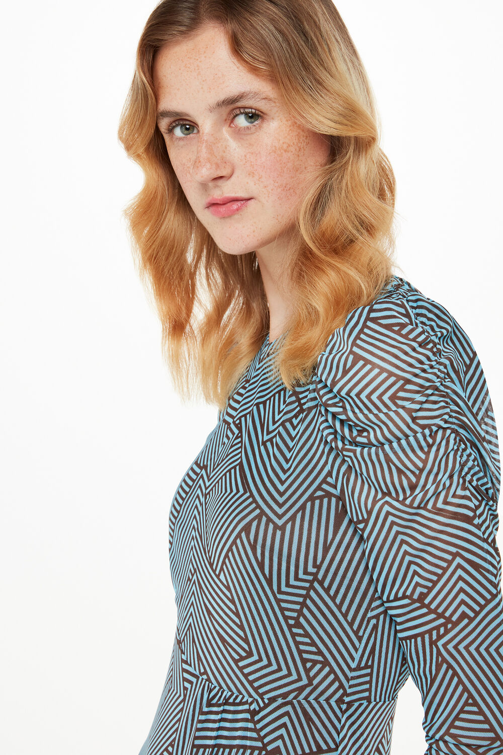 Striped Corners Mesh Dress