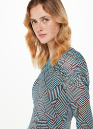Striped Corners Mesh Dress