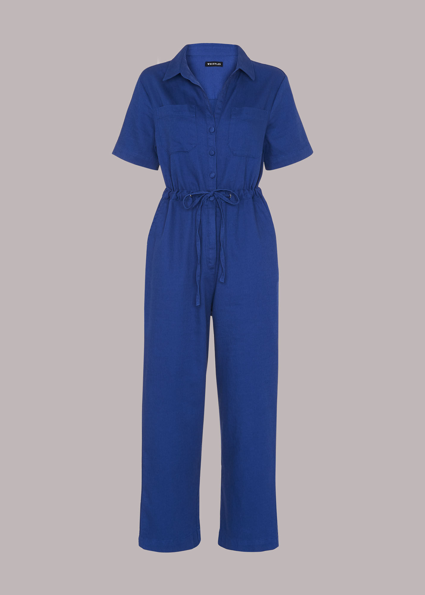 Blue Nova Tie Detail Jumpsuit WHISTLES Whistles