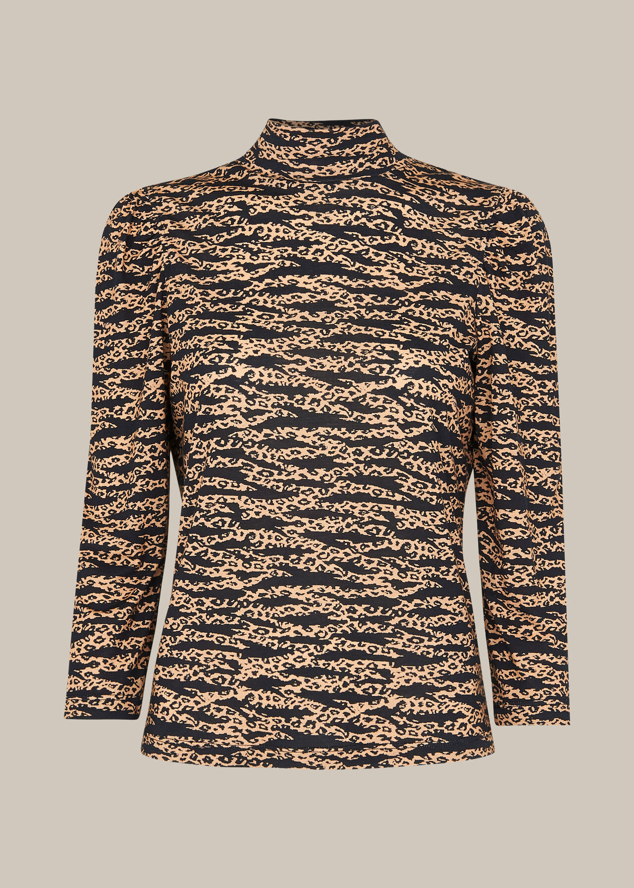 Tiger Leopard Print High Neck