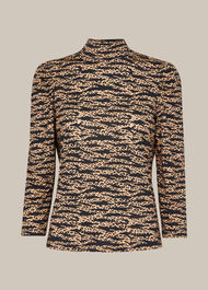 Tiger Leopard Print High Neck