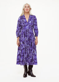 Petite Glossy Leopard Midi Dress