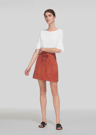 Frill Cuff Linen Tee White