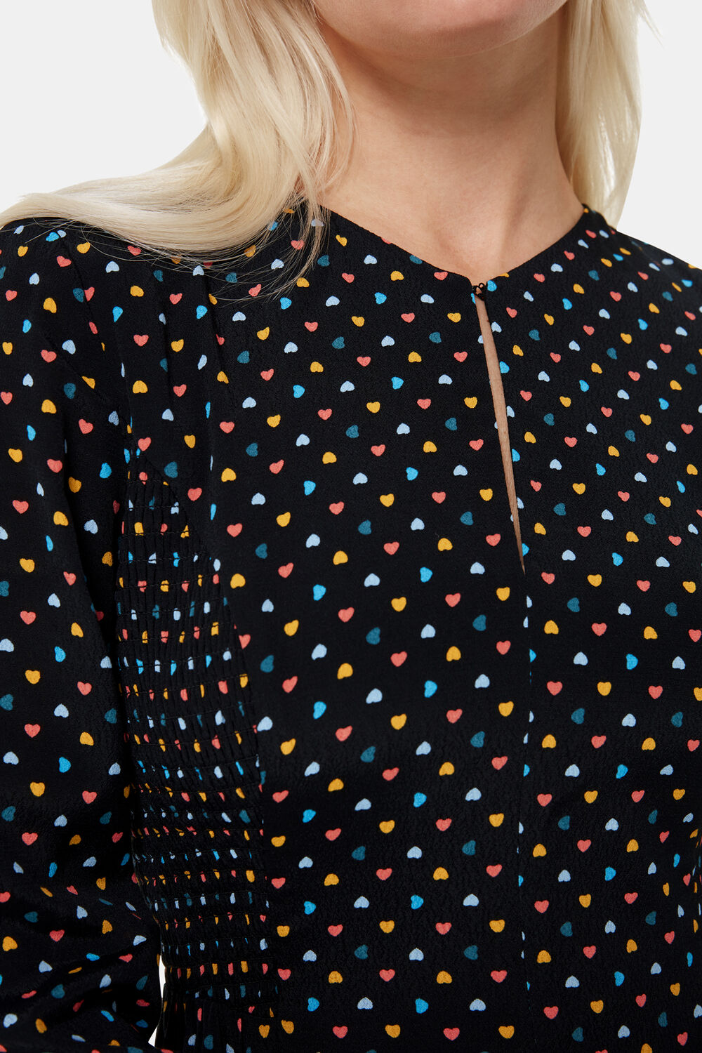 Black Petite Scattered Hearts Flippy Dress
