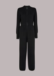 Zip Front Knit Jumpsuit