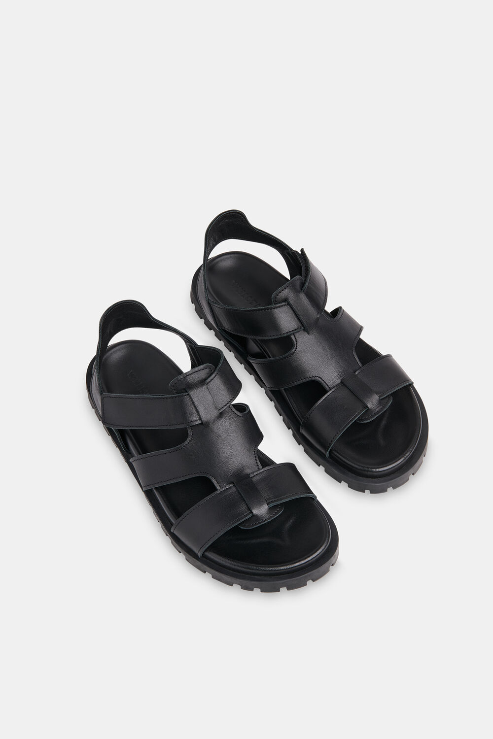 Black Freya Fisherman Leather Sandal