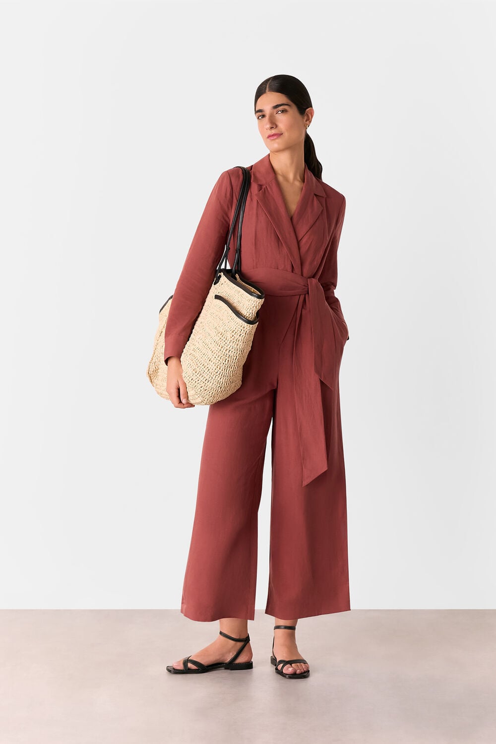 Rose Relaxed Linen Blend Jumpsuit