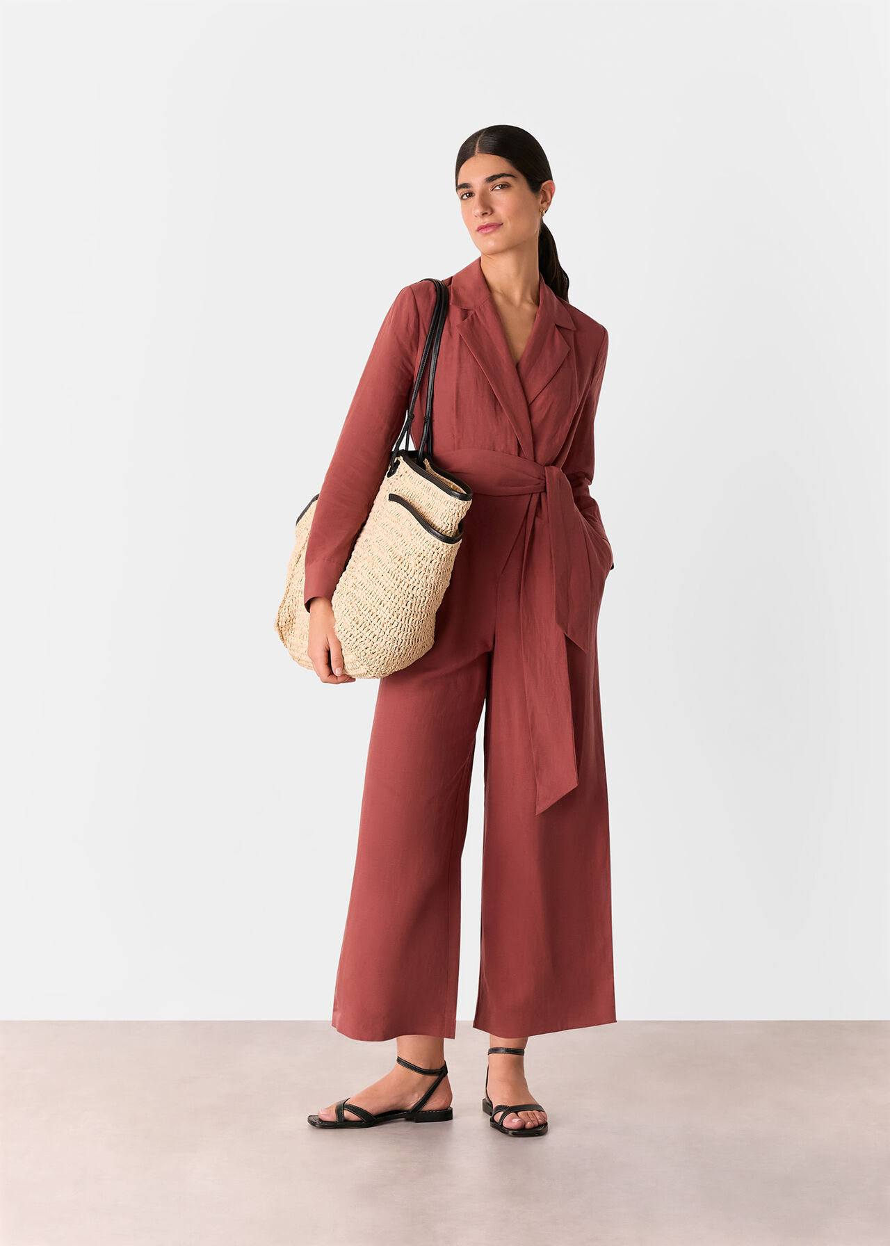 Relaxed Linen Blend Jumpsuit