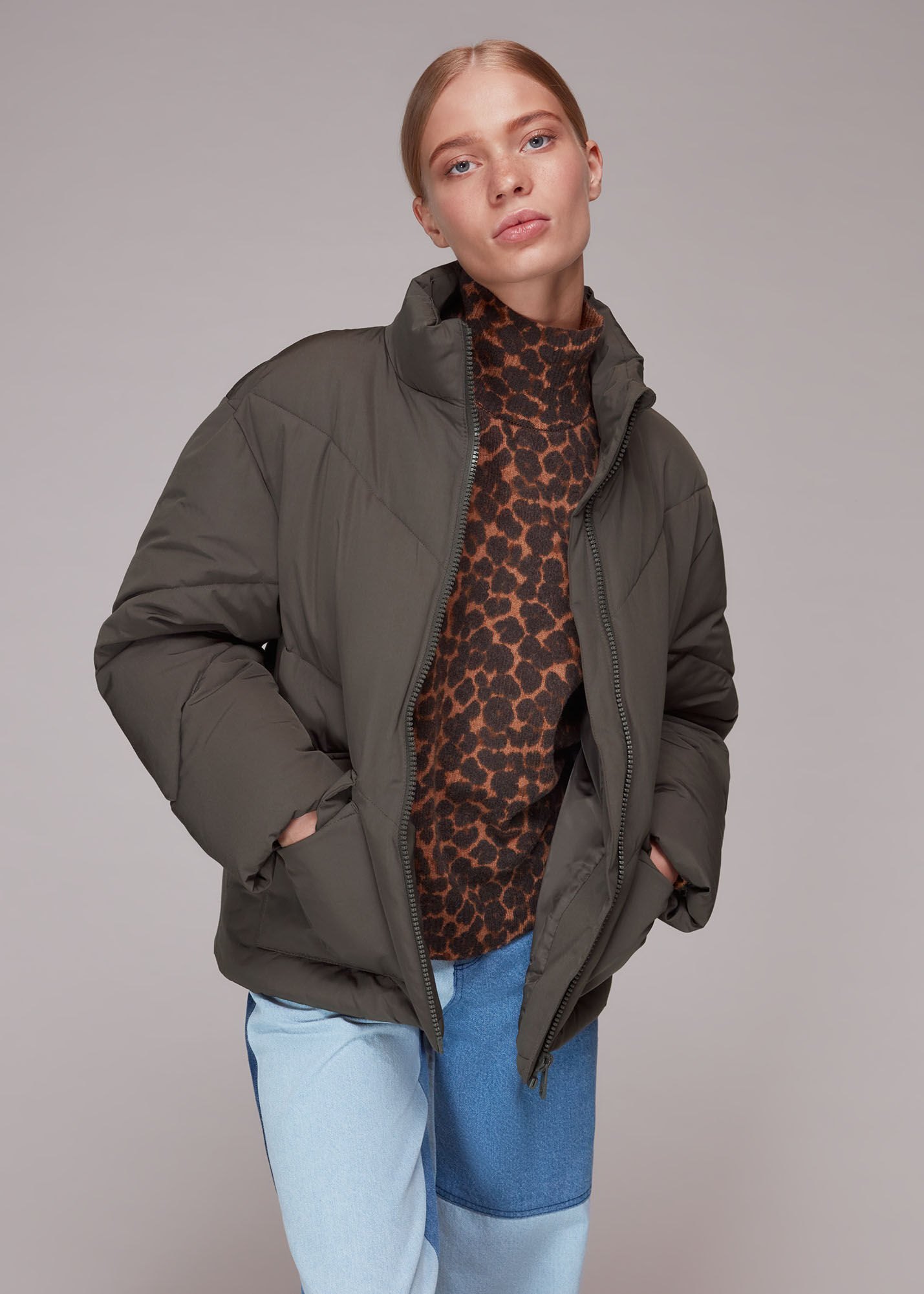 Dark grey best sale padded coat