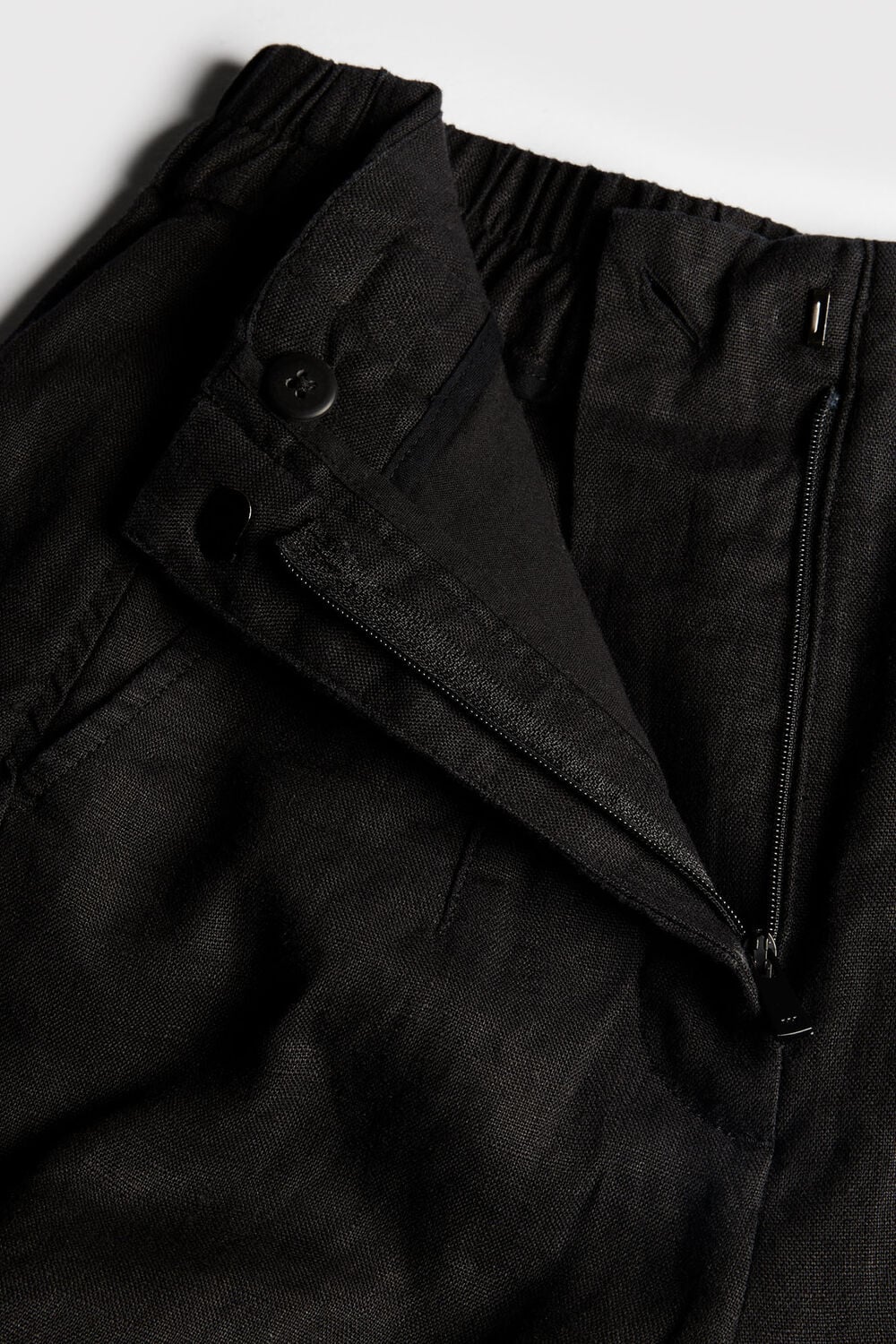 Petite Linen Barrel Leg Trouser