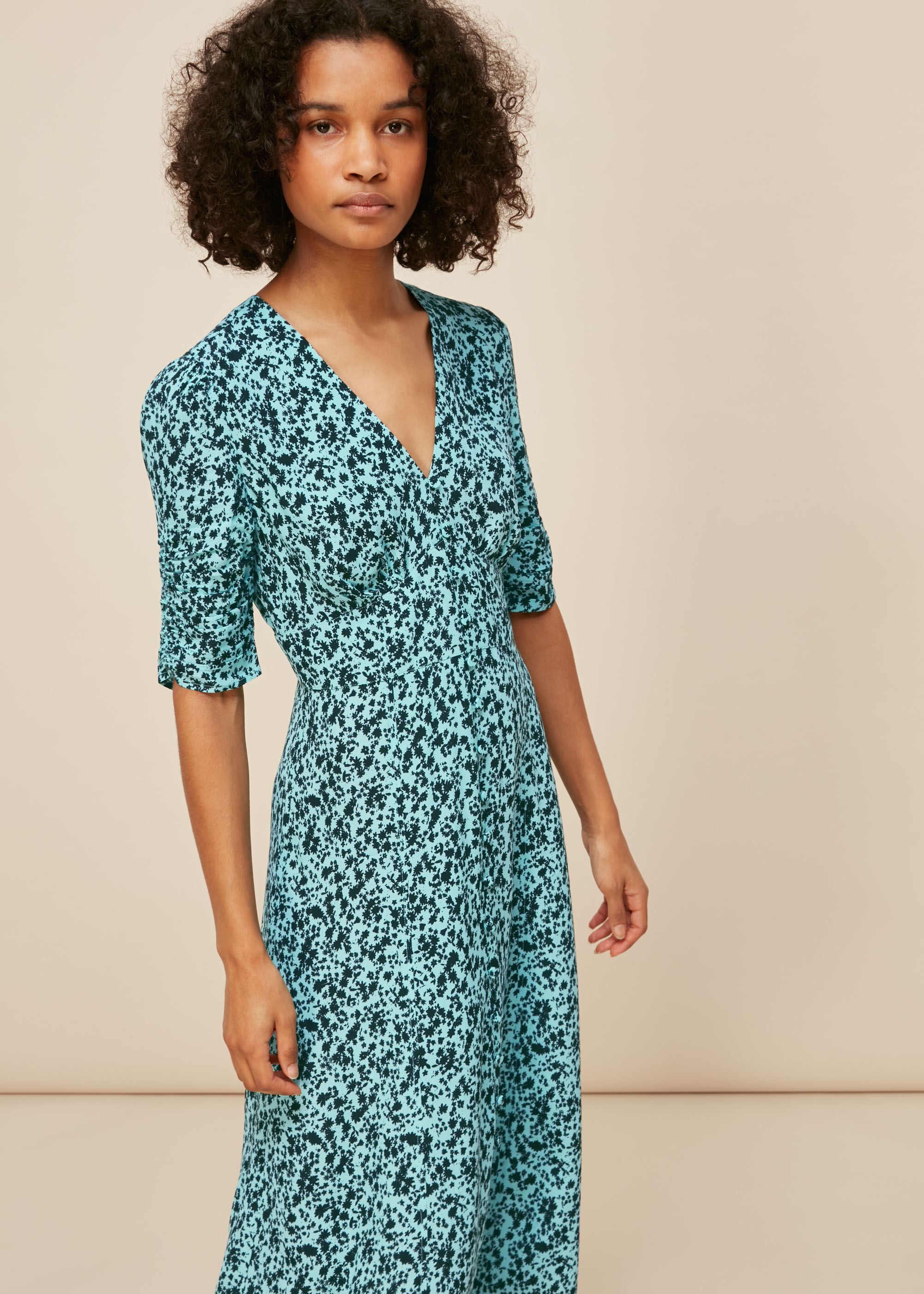 Whistles meadow sales print flippy dress
