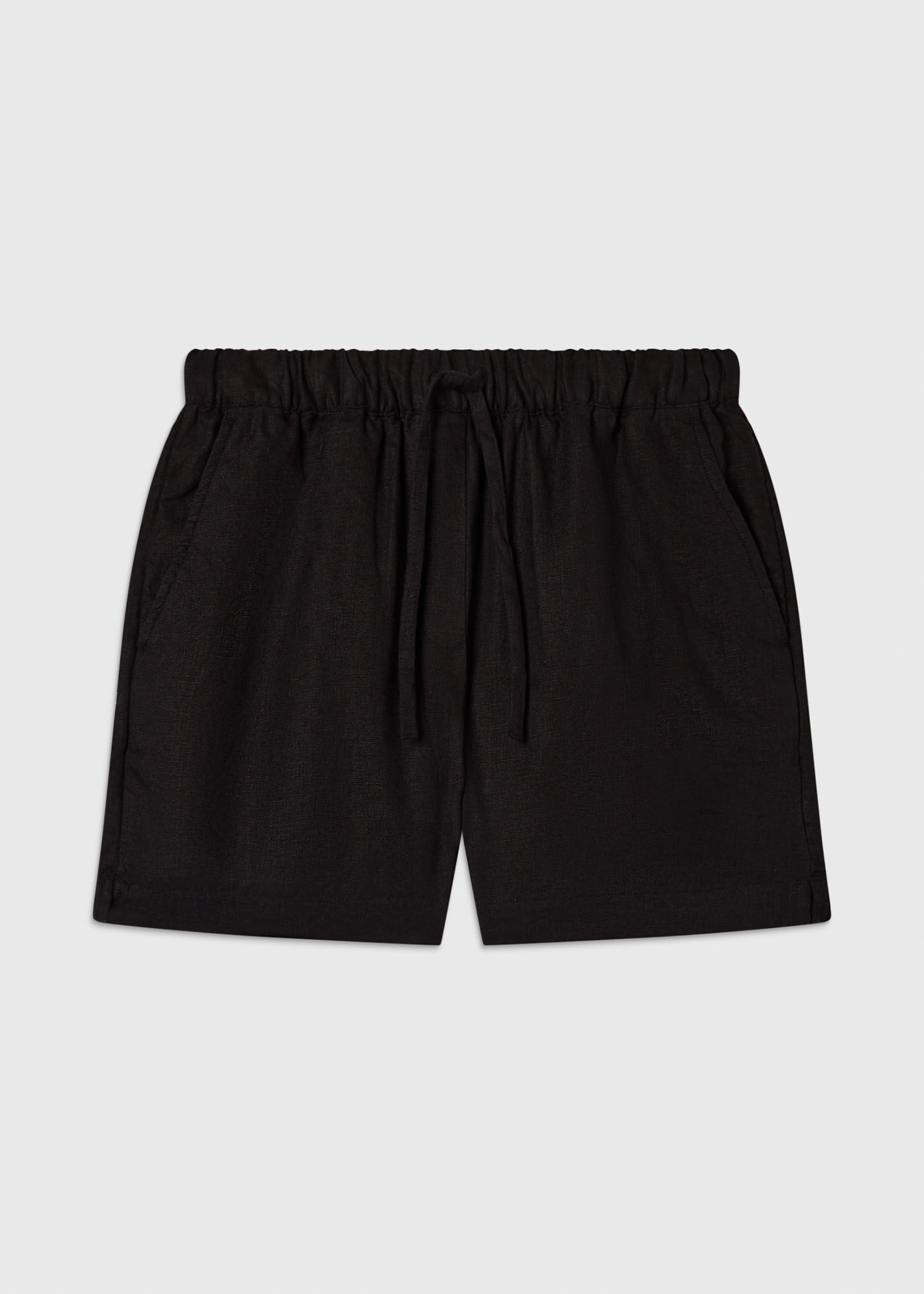 Black Linen Elasticated Short | WHISTLES | Whistles UK |