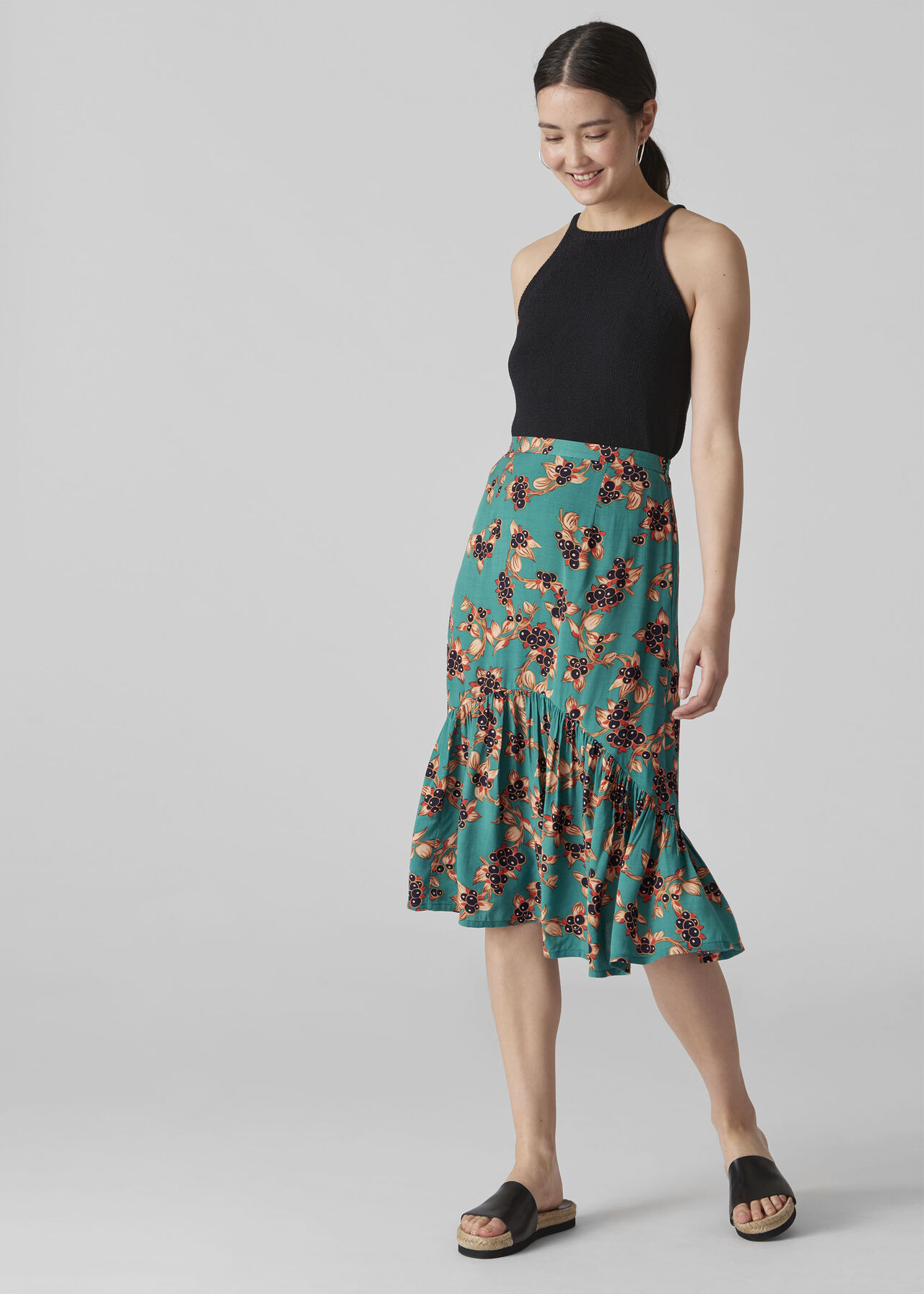 Capri Print Aida Skirt Green/Multi