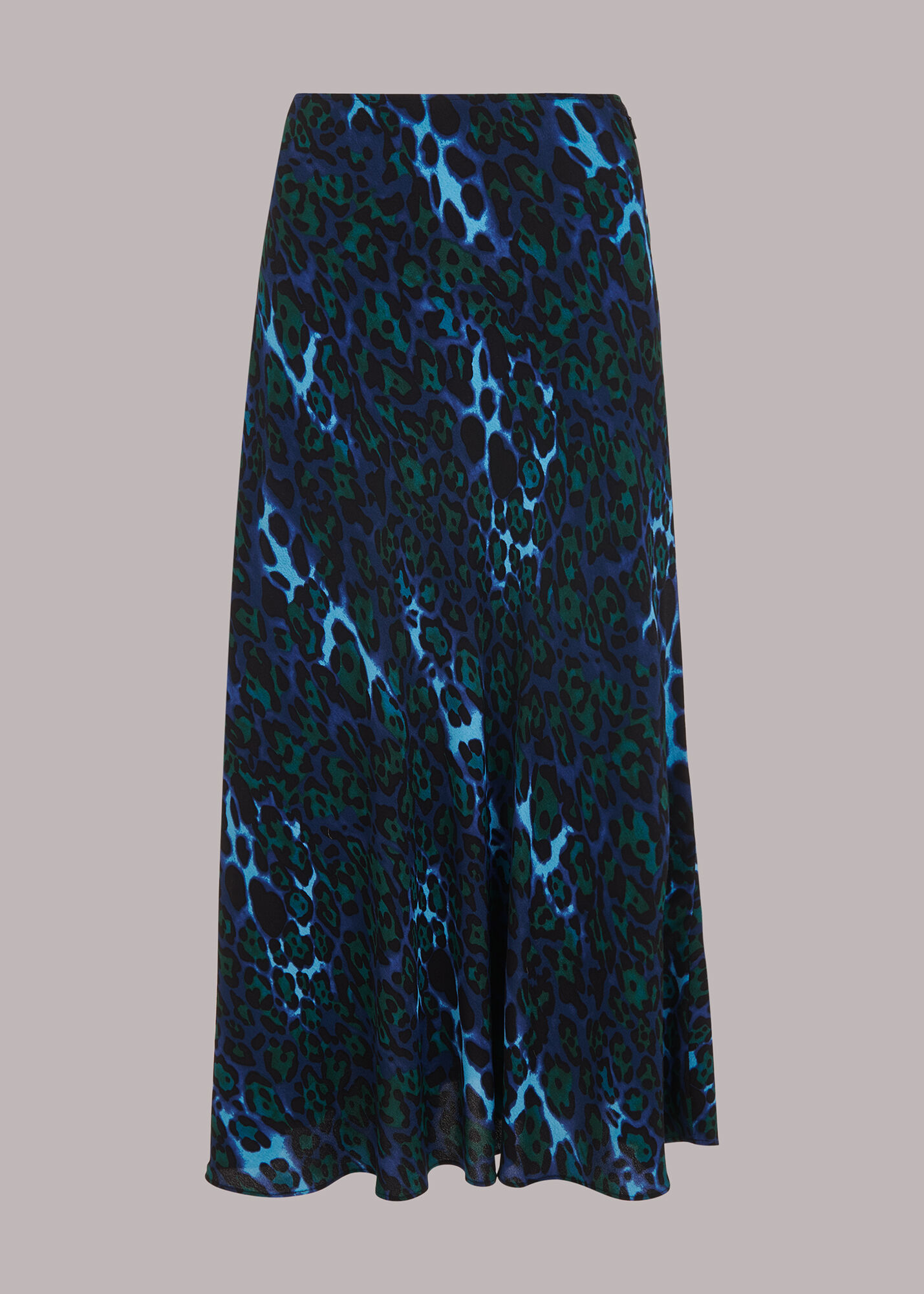 Blue/Multi Night Cat Bias Cut Skirt WHISTLES