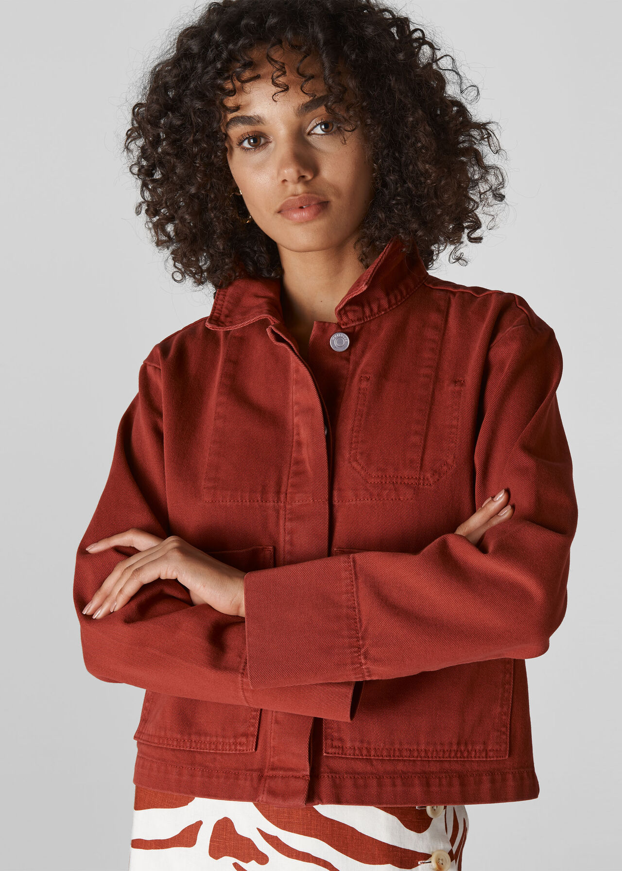 Patch Pocket Utility Jacket Rust