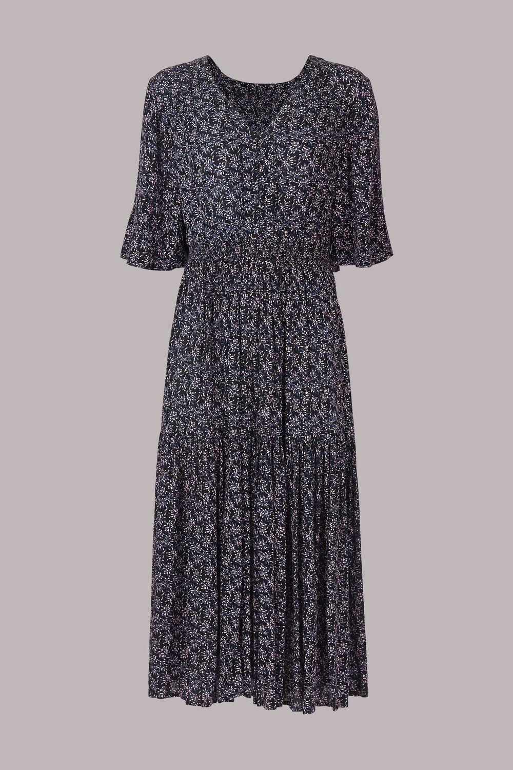 Kinetic Floral Midi Dress Multicolour