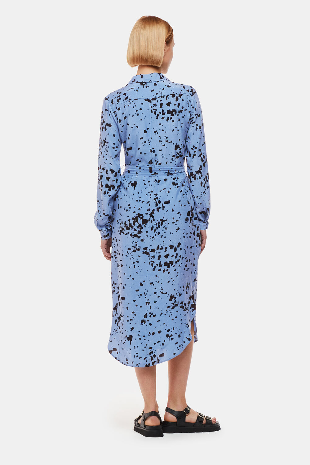 Blue Smudged Spot Print Imie Dress